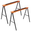 Saw Horses 2 Pack, Folding Portable Work Horse with Fast Open Legs, Convenient Handle, Heavy Duty Steel Sawhorse for Garage, Workshop, Fully Assembled