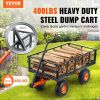 Garden Cart, Sturdy Metal Utility Wagon with Simple Assembly, Versatile Dump Cart with Dual-Function Handle, Wheelbarrow with 400 lbs Load Capacity