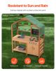 Mud Kitchen for Kids, Wooden Toy Play Kitchen Set with Accessories, Outdoor Toddler Grocery Store Playset, Pretend Play Kitchen with Stoves