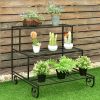 3 Tier Outdoor Metal Garden Planter Holder Shelf