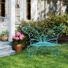50" Sturdy Iron Butterfly Bench for Outdoor Spaces – Porch, Lawn, Garden & Yard Seating