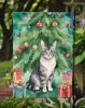 German Rex Cat By the Christmas Tree Garden Flag Mailbox Flag Decorative Yard Flag Banner Outside Patio Artwork Yard Flower Beds, Garden Size