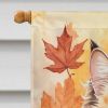 Skookum Cat in Fall Leaves House Flag Large Porch Sleeve Pole Decorative Outside Yard Banner Artwork Wall Hanging, Polyester, House Size, Multicolor