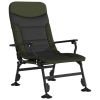 Fishing Chair Green and Black 600D Oxford fabric and Steel Compact