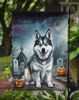 Alaskan Malamute Spooky Halloween Garden Flag Mailbox Flag Decorative Yard Flag Banner Outside Patio Artwork Yard Flower Beds, Garden Size, Multicolor