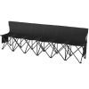 Portable Folding Bench, 6 Seat Foldable Soccer Bench with Side Pockets and Carrying Bag, Lightweight Sideline Seating with Back Rest for Football