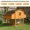 Chicken House for Outdoor with Two Nesting Box, Leakproof Pull-on Tray, and UV-Resistant Roof Panel