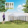 9.8' x 9.8' x 6' Outdoor Dog Kennel, Dog Kennel Outside Run with 360Ã‚Â° Rotating Bowls, Waterproof & UV Resistant Cover