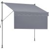 Manual Retractable Awning, 78" Outdoor Retractable Patio Awning Sunshade Shelter