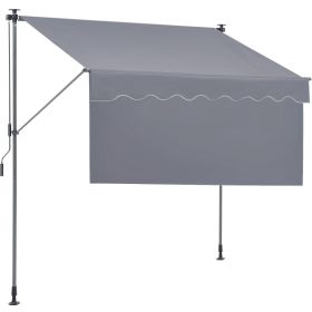Manual Retractable Awning, 78" Outdoor Retractable Patio Awning Sunshade Shelter
