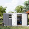 Outdoor Storage Shed 8X12FT Outdoor Storage Shed with Windows,with Sloped Roof & Double Lockable Door,Storage Shed Large with 6 Vents