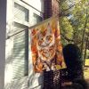 Skookum Cat in Fall Leaves House Flag Large Porch Sleeve Pole Decorative Outside Yard Banner Artwork Wall Hanging, Polyester, House Size, Multicolor