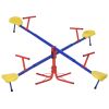 Outsunny Kids Seesaw Swivel Teeter Totter with 360Â° Spinning, 4 Seater Seesaw Outdoor Playground Equipment for Backyard