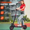 WHOSU 1200W Electric Scooter for Adults with Removable Seat - 27 MPH, 31 Mile Range, 11" Off-Road Tires, 4 Brake System