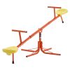 Kids Seesaw, 100 lbs Load Capacity per Seat, Sit and Spin Teeter Totter with 4-prong Support Legs, Kids Outdoor Playground Equipment