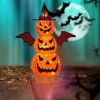 3FT-Halloween Decorations Outdoor – 37 Inch Collapsible Pumpkin Man with 40 LED Lights, Stretchable Pop Up Jack-o'-Lantern for Yard, Garden, Porch