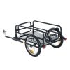 Camping Cart Outdoor Wanderer Folding Bicycle Storage Cart Cargo and Luggage Trailer with Hitch - Black
