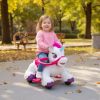 12V Unicorn Ride on Horse with Carrot Toy, Comb, Animal Sounds, for Girls Boys Aged 1.5-3 Years Old