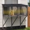Cat Window Box, 43.3" Catio Outdoor Cat Enclosure with Bug Proof Net for Sunbathing, Napping & Viewing