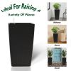 Indoor/Outdoor Modern Faux Rattan Design Square Planter