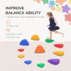 11 PCs Stepping Stones Kids with Non-slip Rubber, Stackable Balance River Stones for Obstacle Course Sensory Play, Outdoor Indoor for 3-8 Years Old