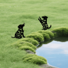 2pcs Metal Dog Garden Decor: Adorable Puppy Silhouette Stakes. These Decorative Outdoor Yard Art Pieces, Ideal for Dog Lovers