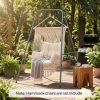 Hammock Chair Stand Indoor and Outdoor Use with Anti-Slip Foot Pads, 2 Carabiners, Gray