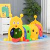 Qaba Caterpillar Tunnel for Kids, Outdoor Indoor Climb and Crawl Through, Play Equipment for Toddler 3-6, 4 Sections, for Daycare, Preschool