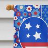 Longhair Cream Dachshund USA American House Flag Large Porch Sleeve Pole Decorative Outside Yard Banner Artwork Wall Hanging, Polyester, House Size