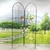2 Pack Metal Garden Trellis 78.7" x 19.7" Rustproof Trellis for Climbing Plants Outdoor Flower Support Black