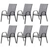 6 Piece Patio Chairs, Outdoor Camping Chairs with Breathable Textilene Fabric