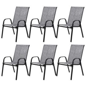 6 Piece Patio Chairs, Outdoor Camping Chairs with Breathable Textilene Fabric