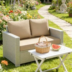 2 terrace furniture cushions, outdoor sofa cushions, sofa cushions, beige (cushion only)