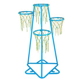 Kids Basketball Hoop, 4-Hoop Child Basketball Hoops, Portable Basketball Stand with Adjustable Heights and 3 Balls