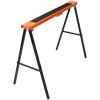 Saw Horses 2 Pack, Folding Portable Work Horse with Fast Open Legs, Convenient Handle, Heavy Duty Steel Sawhorse for Garage, Workshop, Fully Assembled