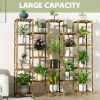 Plant stand indoor outdoor, 17 tier large tall plant stand for indoor plants multiple, wooden plant stand table for living room garden patio window