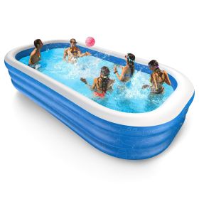 Inflatable Pool for Kids and Adults, 120" X 72" X 22" Oversized Thickened Family Swimming Pool for Toddlers, Outdoor, Garden, Backyard