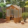 6' x 4' x 7' Polycarbonate Greenhouse,, Hobby Greenhouse with Lockable Door, Level 5 Wind Resistant Wooden Frame, Rustic Brown