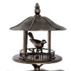 3-in-1 Garden Bird Bath Bowl Pedestal with Bird Feeder, Large Water Basin, Underneath Flower Planter, Bronze