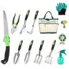 13Pcs Garden Tool Set Aluminum Alloy Gardening Hand Tools Starter Kit With Garden Bag Heavy Duty Outdoor Hand Tools With Non-Slip Ergonomic Handle For