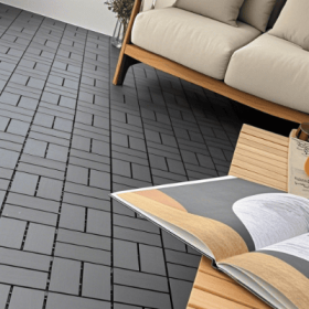 Plastic Interlocking Deck Tiles,44 Pack Patio Deck Tiles,12x12 Square Waterproof Outdoor All Weather Use, Outdoor And Indoor Patio Decking Tiles For P (Option: Style3)