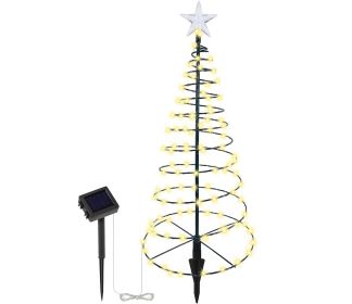 Solar Powered Metal LED Christmas Tree Decorative Lights - 200 LEDs, Easy To Install, 4 Feet Tall, Perfect For The Holidays - Solid Color (Option: Warm lamp)