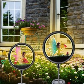 2pcs Fairy Solar Light Garden Decor; Fairy Decorative Garden LED Stake Lights For Walkway Yard Lawn Patio Garden Courtyard Waterproof Outdoor Stake Li (Quantity: 2 Pack)