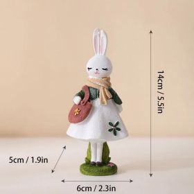 Cute Resin Rabbit Table Ornament Standing Rabbits Bunny Decorations Easter Party Home Garden Wedding Ornament Happy Easter Decor (Ships From: CN, Color: 14 CM)