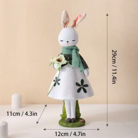 Cute Resin Rabbit Table Ornament Standing Rabbits Bunny Decorations Easter Party Home Garden Wedding Ornament Happy Easter Decor (Ships From: CN, Color: 29 CM-A)