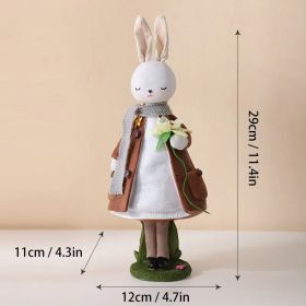 Cute Resin Rabbit Table Ornament Standing Rabbits Bunny Decorations Easter Party Home Garden Wedding Ornament Happy Easter Decor (Ships From: CN, Color: 29 CM-D)