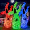 12FT Halloween Inflatables Decoration Giant Ghost with 3-Colored Flame Rotation LED Light Spooky Halloween Decorations Outdoor Blow Up Yard Decoration