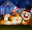 Christmas Inflatables Giant Snowman Outdoor Decorations, Blow up Snow Man Yard Decor with Built-in LED Light