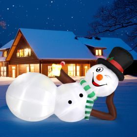 Christmas Inflatables Giant Snowman Outdoor Decorations, Blow up Snow Man Yard Decor with Built-in LED Light (Color: White)