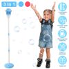 3 In 1 Standing Bubble Machines with Colorful Lights and Music Rechargeable Bubble Maker Stands with 2 Modes 3 Adjustable Height for Party Wedding Ind